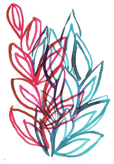 Bloom, 2016 (tuš na papíře) od Stephen Dow