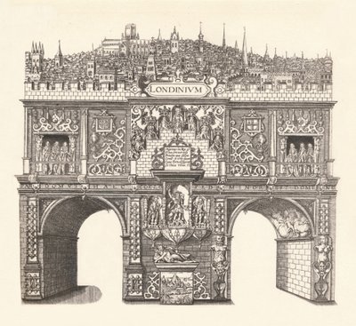 Triumfální oblouk postavený na počest krále Jamese Vstup do Londýna a průjezd Londýnem, 1604, od Stephen Harrison
