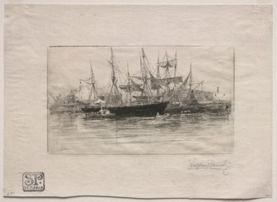 Point Breeze Oil Wharves, 1880. od Stephen Parrish