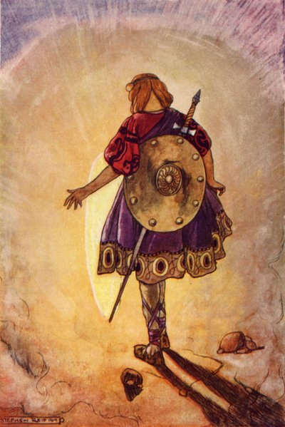 Cuchulain následuje zářící kolo (barva litho) od Stephen Reid