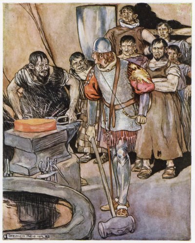 Ilustrace k Siegfriedovi drakobijci (barva lito) od Stephen Reid