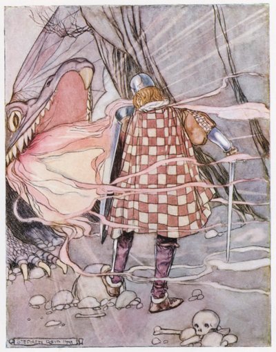 Ilustrace k Siegfriedovi drakobijci (barva lito) od Stephen Reid
