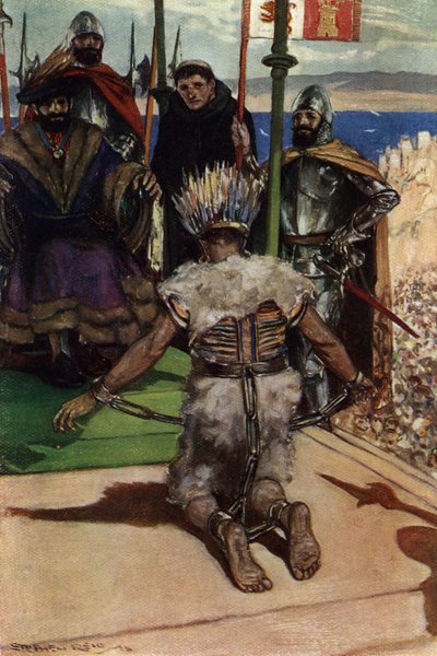 Montezuma II. se stal vězněm hernana Cortése v roce 1519. od Stephen Reid