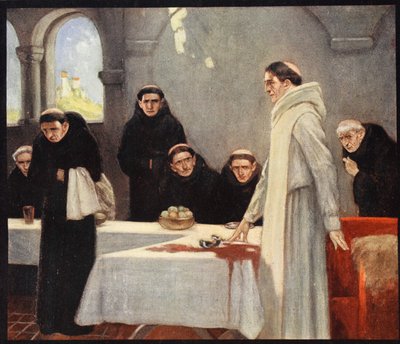 Svatý Benedikt a mniši, ilustrace z 