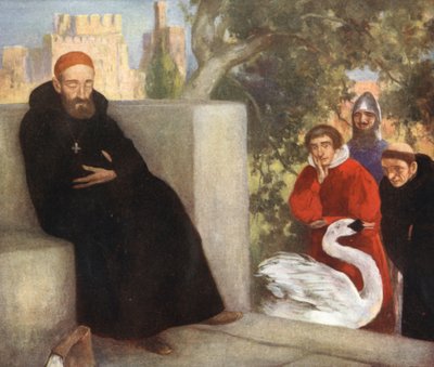 Svatý Hugh z Lincolnu a labuť (barevné lito) od Stephen Reid