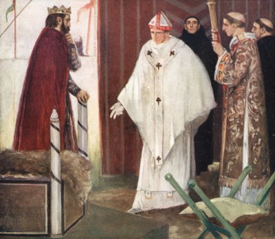 Rozhovor Stephena Langtona s králem Johnem (barevné lito) od Stephen Reid