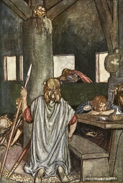 Sualtach probouzí krále, ilustrace z 