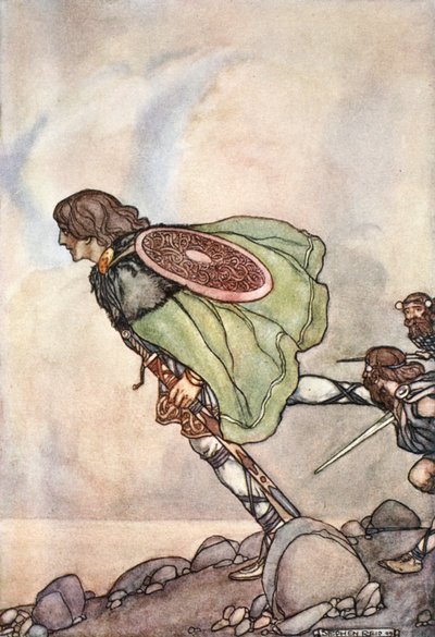 "Proběhli ho po kopcích a po rovině", c1910. od Stephen Reid