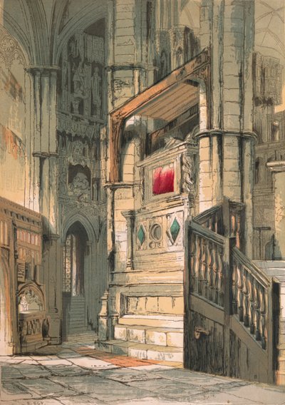 Westminsterské opatství. Jižní ulička sboru, 1845 od Stephen Sly