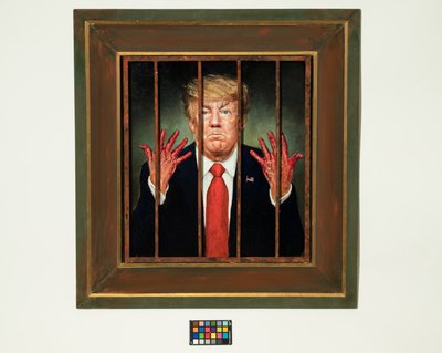 Trump Convicted, 2020 (olej na desce) od Steven Skollar