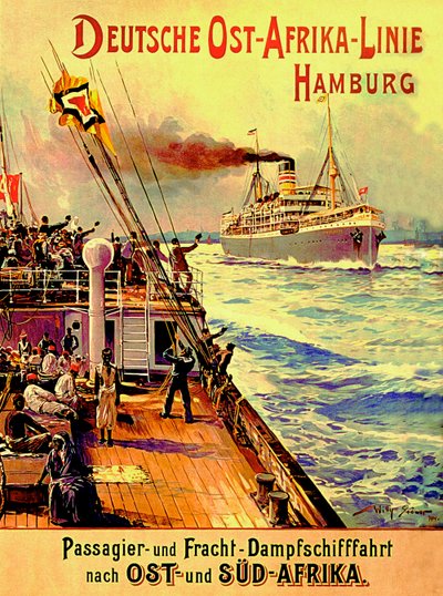 Plakát propagující německou linku East Africa Line, Hamburk, 1904 od Stoewer Willy