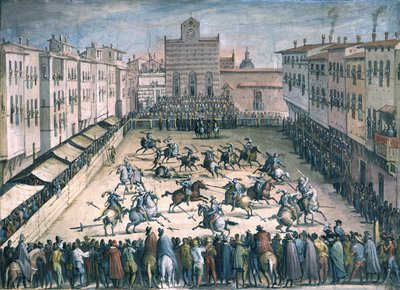 Závod na koních na náměstí Piazza Santa Croce, 1561-1562 od Stradanus