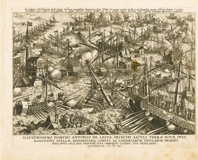 Bitva u Lepanta dne 7. října 1571, asi 1578 od Stradanus