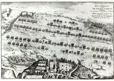 Příprava na bitvu u Naseby, vybojovaná 14. června 1645, publikovaná v 