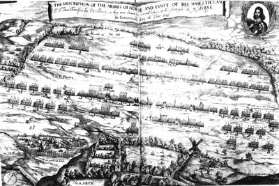 Popis armád koní a nohou jeho Veličenstva v bitvě u Naseby, 14. června 1645, poprvé publikován v 