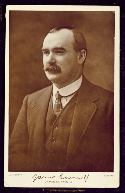 James Connolly (1868-1916) fotografován Lafayettem, Dublin, asi 1910 (sépiová fotografie) od Studio Lafayette