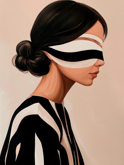 Elegantní žena se zavázanýma očima od Studio Palette