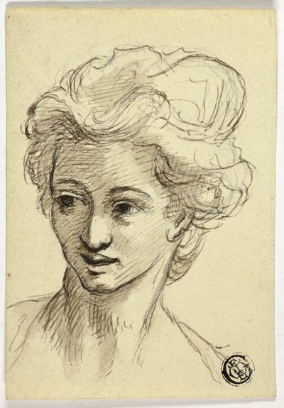 Hlava ženy, odbočující doleva od Style of Angelica Kauffmann