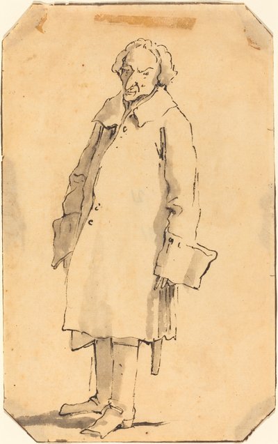 Stojící muž ve skvělém kabátu a botách od Style of Giovanni Battista Tiepolo