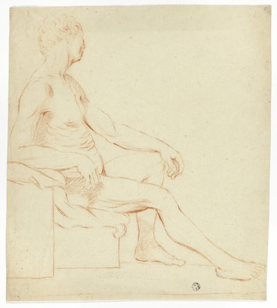 Sedící akademický mužský akt od Style of Jacques Louis David