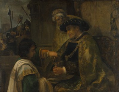 Pilát si myje ruce, pravděpodobně 60. léta 17. století. od Style of Rembrandt