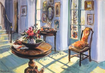 Vanessas sunlit hall, 1995, (kvaš na kartě) od Sue Wales