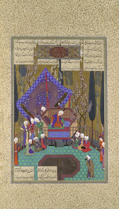 Zal Consults the Magi, Folio 73v z Shahnama Book of Kings..., cca 1530-35 od Sultan Muhammad