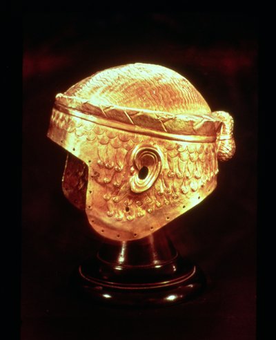 Electrum přilba krále Mes-Kalem-Dug, cca 2500-2400 př.nl (tlučené zlato) (viz také 161987) od Sumerian