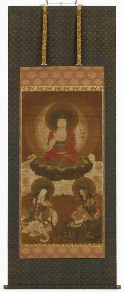 Buddhistická triáda: Šákjamuni, Manjusri a Samantabhadra, období Edo, polovina 17.–začátek 18. století. od Sumiyoshi Gukei