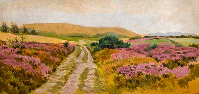 Krajina s Heather (akvarel na papíře) od Sunderland Rollison