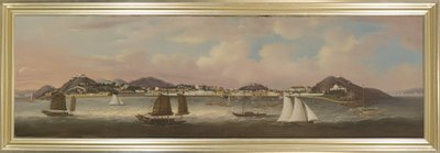 Pohled na Praya Grande, Macao, asi 1850 (olej na plátně) od Sunqua Sunqua