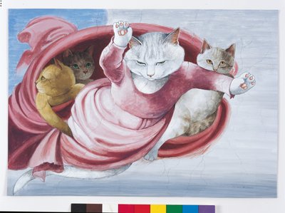 Ilustrace z knihy Cats Galore! A Compendium of Cultured Cats (vyd. 2015) od Susan Herbert