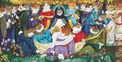 Ilustrace z knihy Cats Galore! A Compendium of Cultured Cats (vyd. 2015) od Susan Herbert