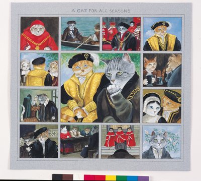 Ilustrace z knihy Cats Galore! A Compendium of Cultured Cats (vyd. 2015) od Susan Herbert