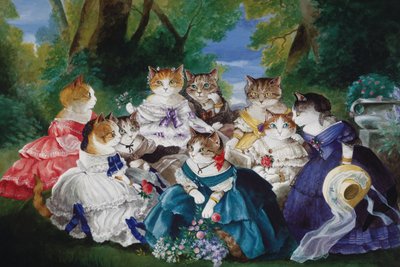 Ilustrace z knihy Cats Galore! A Compendium of Cultured Cats (vyd. 2015) od Susan Herbert