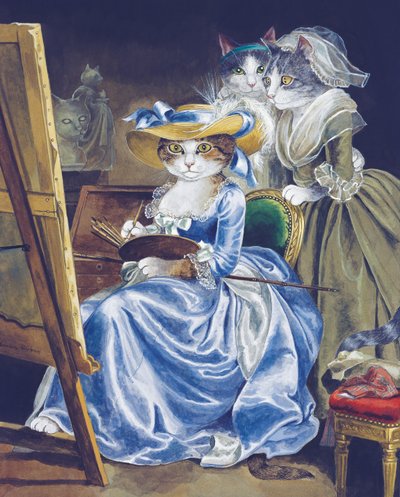Ilustrace z knihy Cats Galore! A Compendium of Cultured Cats (vyd. 2015) od Susan Herbert