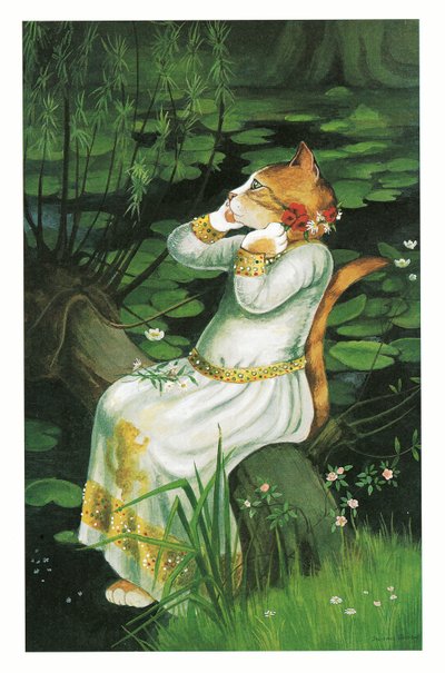 Ilustrace z knihy Pre-Raphaelite Cats (vyd. 1999) od Susan Herbert