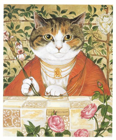 Ilustrace z knihy Pre-Raphaelite Cats (vyd. 1999) od Susan Herbert