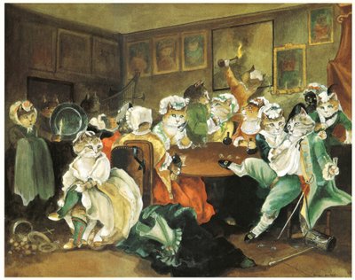 Ilustrace z Kočičí galerie západního umění (vyd. 1994) od Susan Herbert