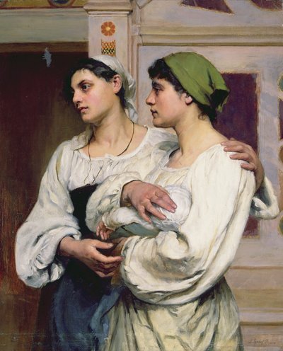 Italské ženy v kostele (olej na plátně) od Susan Isabel Dacre