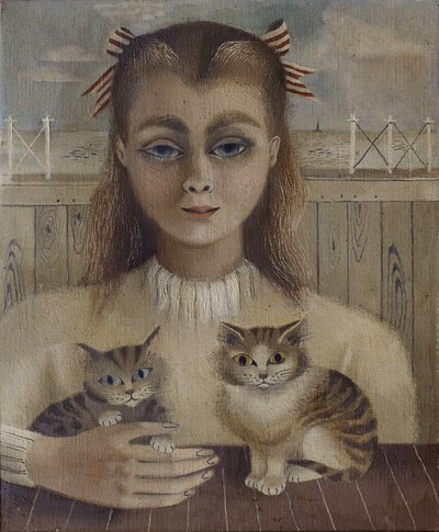 Kočičí dívka (olej na plátně) od Suzanne Cooper
