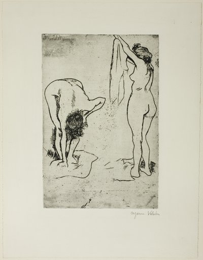 Dvě ženy, které se suší od Suzanne Valadon