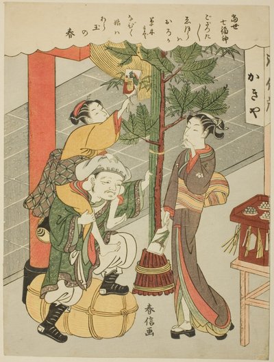 Daikokuten, ze série "Sedm bohů štěstí v moderním životě (Tosei Shichi Fukujin)". od Suzuki Harunobu