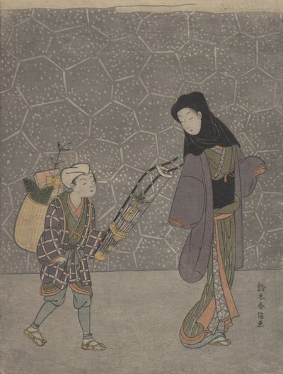 Bow drtící démony, ca. 1765, ca. 1765. od Suzuki Harunobu
