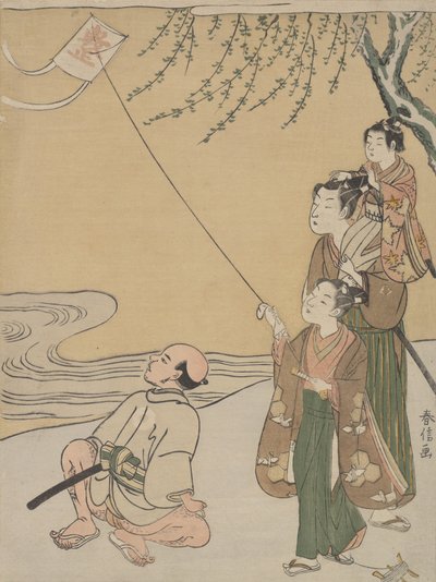 pouštění draků, ca. 1766, ca. 1766. od Suzuki Harunobu