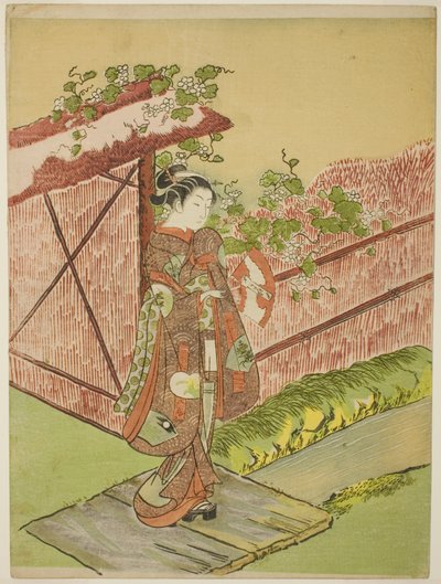 Setkání se svým milencem (parodie na kapitolu Yugao z „Tale of Genji“) od Suzuki Harunobu
