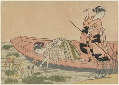 Mitate of Zhou Maoshu, po roce 1765 (barevný dřevořez) od Suzuki Harunobu