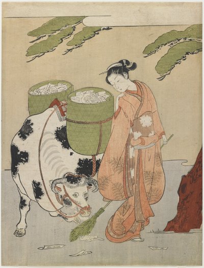 Mitata pastýře volů, asi 1767 od Suzuki Harunobu