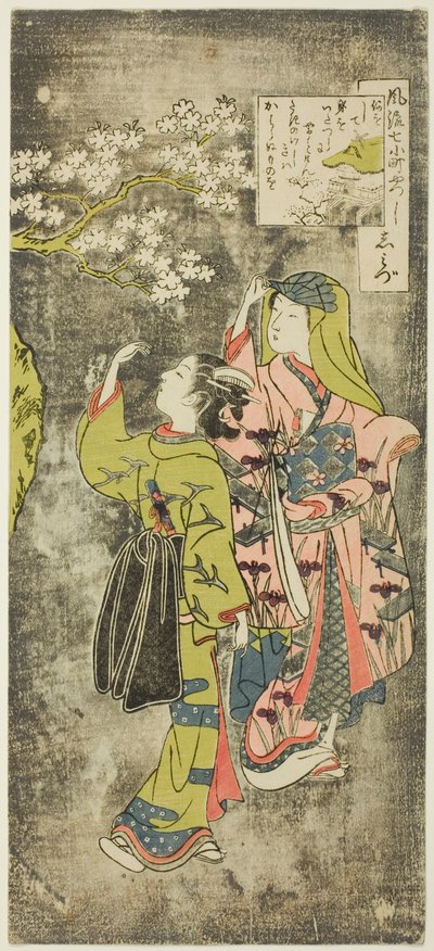 Ono no Komachi od Te Wate r Fall (Shimizu), z Te Serie s Te Seven Facio be a Spects of Komachi (Furu Yatsu City 7 Komachi) od Suzuki Harunobu
