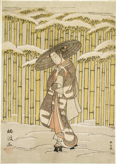 Míjení Bamboo Grove od Suzuki Harunobu